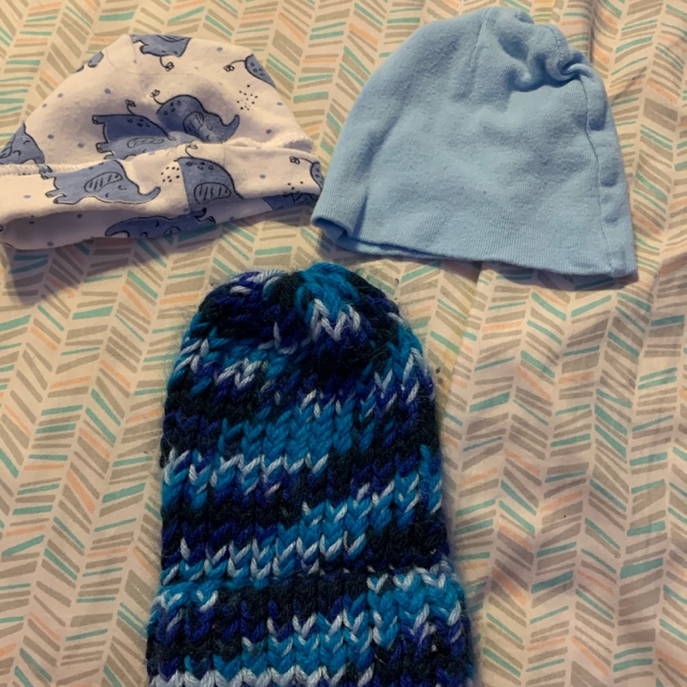 3 baby hats
